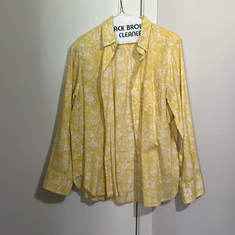 J. Crew Yellow button down shirt